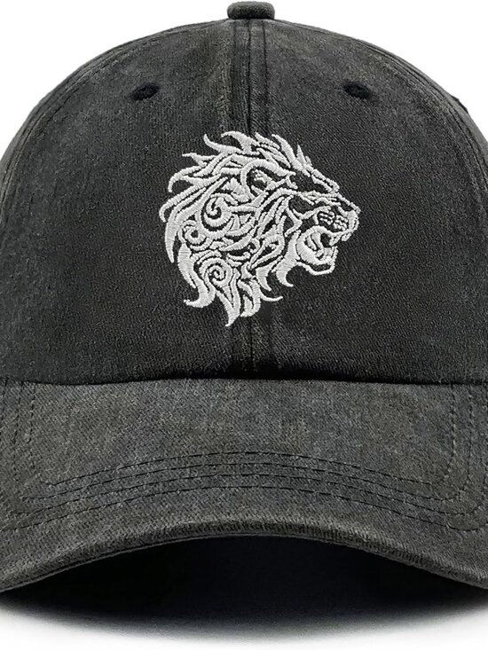 Women\'s Animal Embroidered Baseball Cap Black Gray Lightweight Casual Loin main image 4